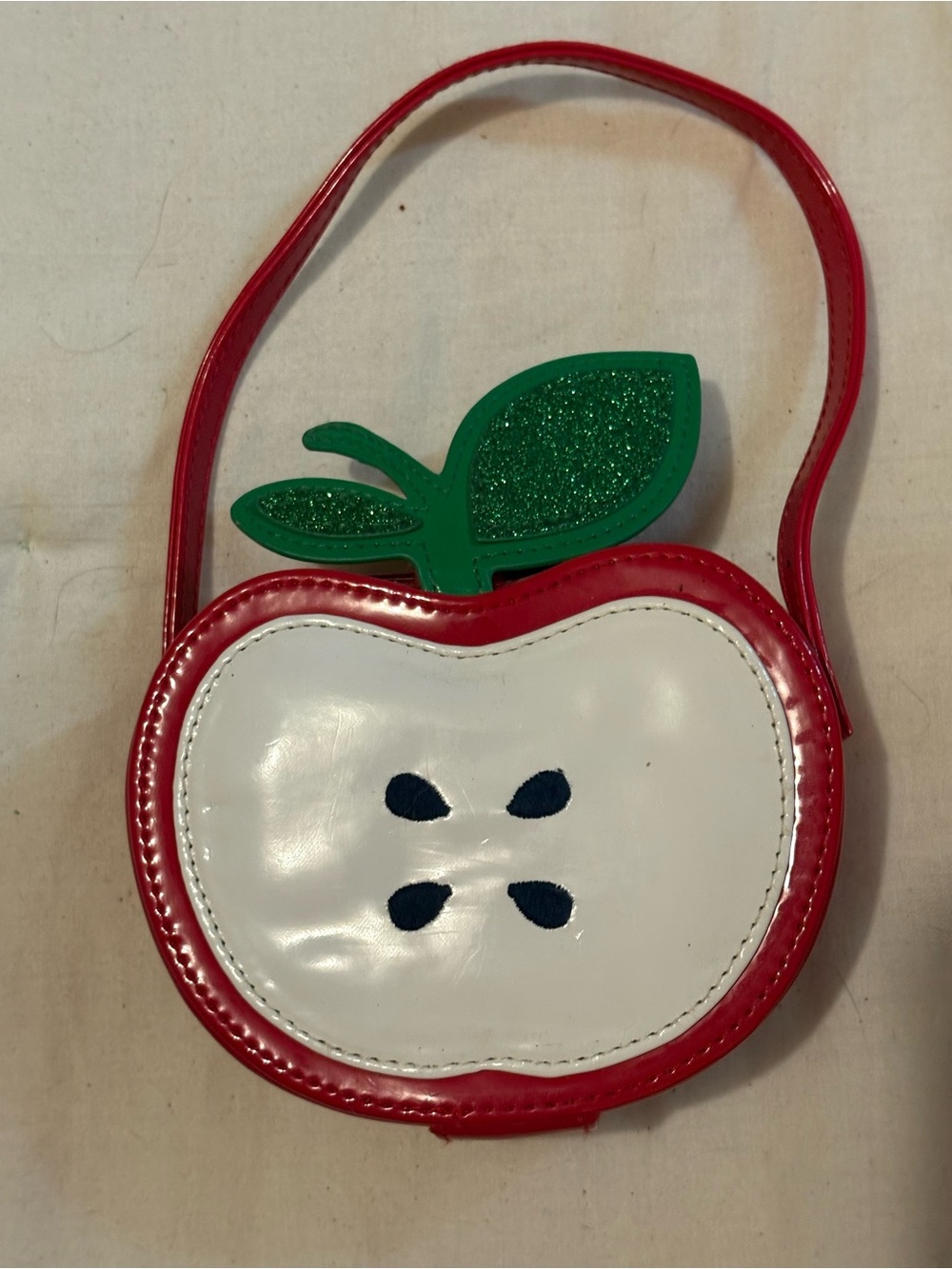 Gymboree Red Apple purse with Green Leaf